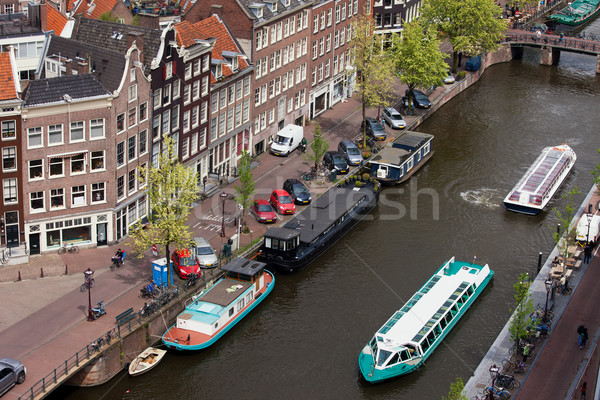 Stad Amsterdam holland boven Nederland tour Stockfoto © rognar