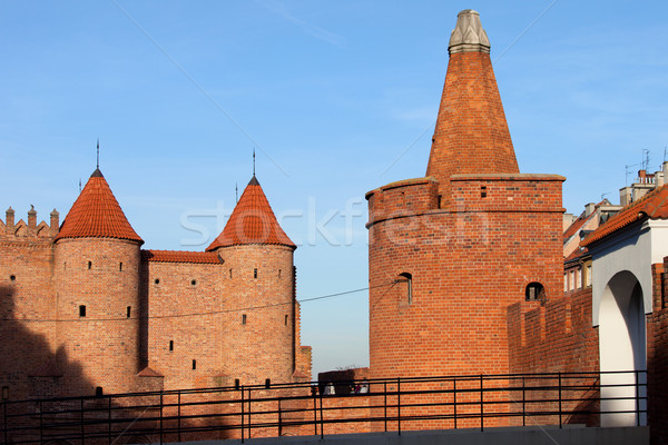 Varsóvia cidade velha fortificação torre Polônia edifício Foto stock © rognar