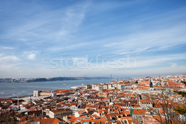 Város Lisszabon Portugália városkép folyó Rio Stock fotó © rognar