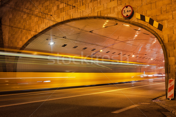 Noapte semafor Varsovia stradă tunel oraş Imagine de stoc © rognar