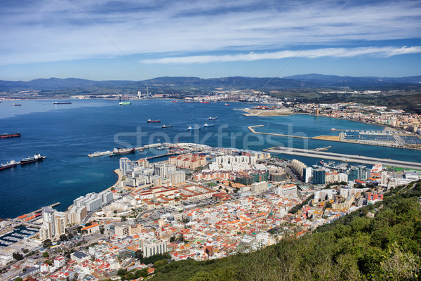 Gibraltar miasta widok z góry budynku morza architektury Zdjęcia stock © rognar