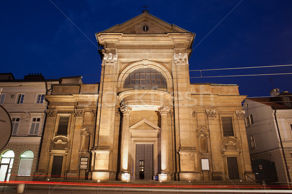 Saint Paul Conversion Church by Night in Krakow Stock photo © rognar