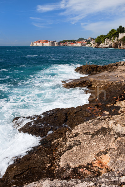 Zee kustlijn Kroatië zuiden landschap Blauw Stockfoto © rognar