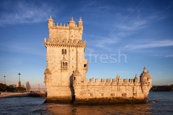 Belem Tower in Lisbon at Sunset Stock photo © rognar