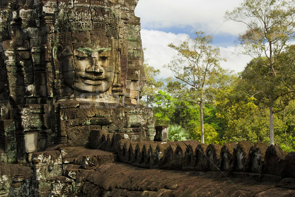 Templo arquitectura Buda cara dentro angkor Foto stock © rognar