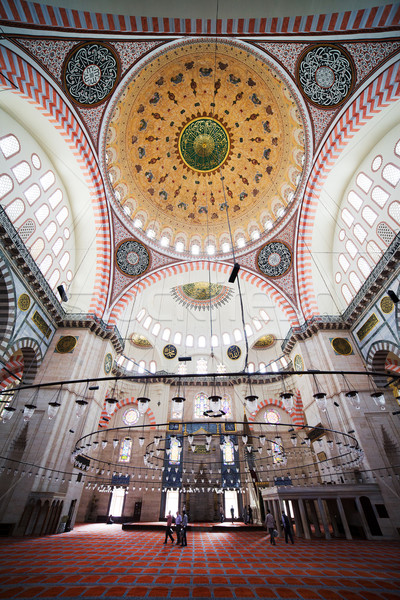 Moschee Innenraum Istanbul Turkei Malerei Teppich