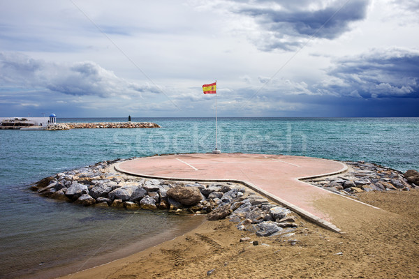 Mediterraneo mare bandiera spagnola malaga campo bandiera Foto d'archivio © rognar