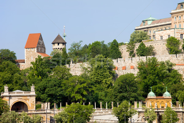 Burg Befestigung Budapest Ungarn Reise Architektur Stock foto © rognar