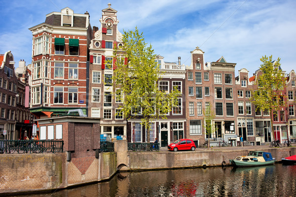 Dutch Canal Houses in Amsterdam Stock photo © rognar