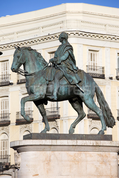 Stock photo: King Charles III Statue in Madrid
