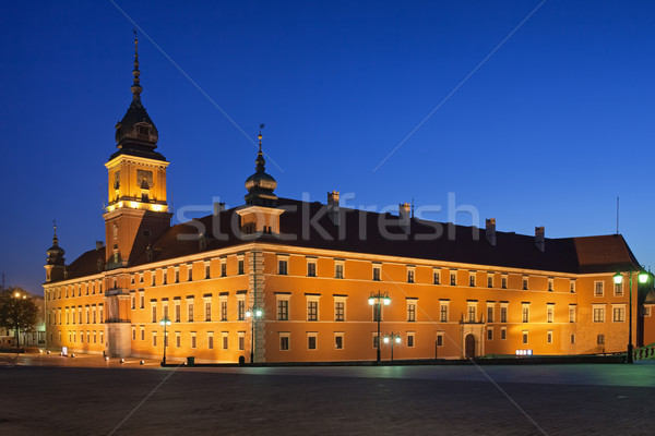 Stock fotó: Reggel · királyi · kastély · Varsó · megvilágított · óváros