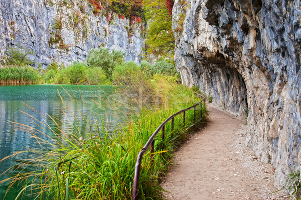 Path Along Mountain Lake Stock photo © rognar