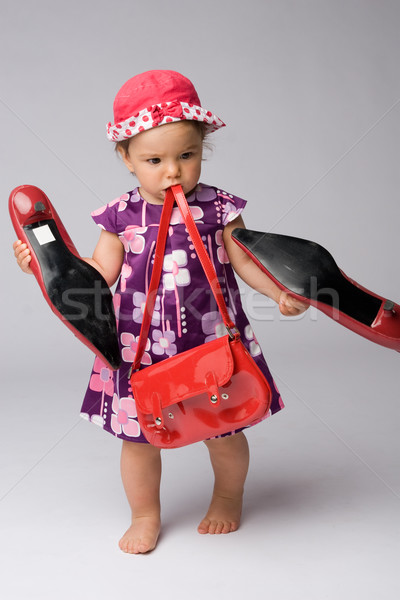 Kislány divat vicces lövés egyéves lány Stock fotó © rognar