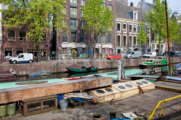 Geldersekade Canal in Amsterdam Stock photo © rognar