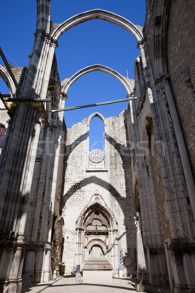 Igreja do Carmo Church Ruins in Lisbon Stock photo © rognar