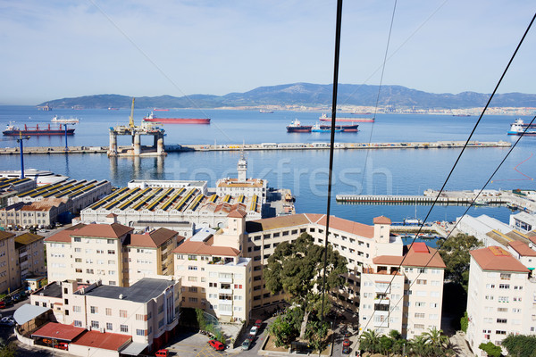 Gibraltar miasta widoku kabel samochodu miejskich Zdjęcia stock © rognar