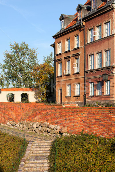 Stockfoto: Oude · binnenstad · Warschau · pittoreske · Polen · stad · muur