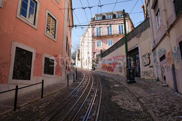 Calcada da Gloria Street in Lisbon Stock photo © rognar