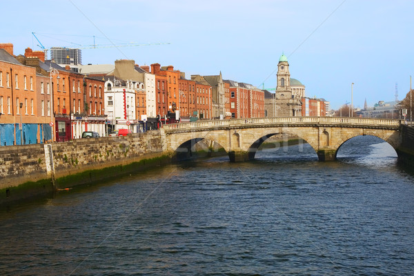 Stadt Dublin Königin Brücke Irland Wasser Stock foto © rognar