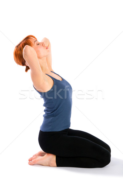 Slim Young Woman doing  Neck Stretching Exercise Stock photo © rognar