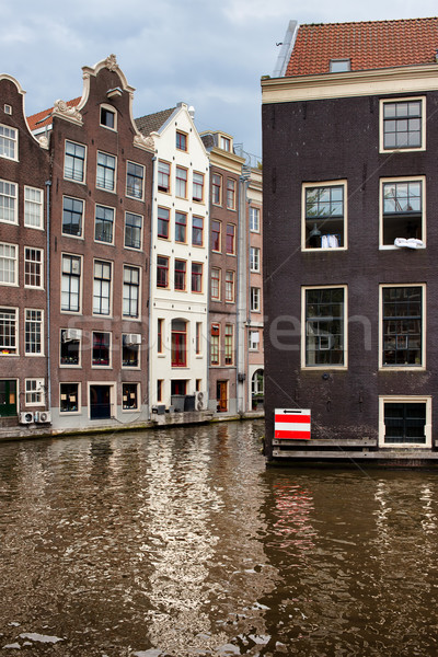 Canal bâtiments Amsterdam maisons ville Pays-Bas [[stock_photo]] © rognar