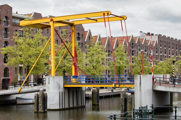 Bridge and Houses on Entrepotdok in Amsterdam Stock photo © rognar
