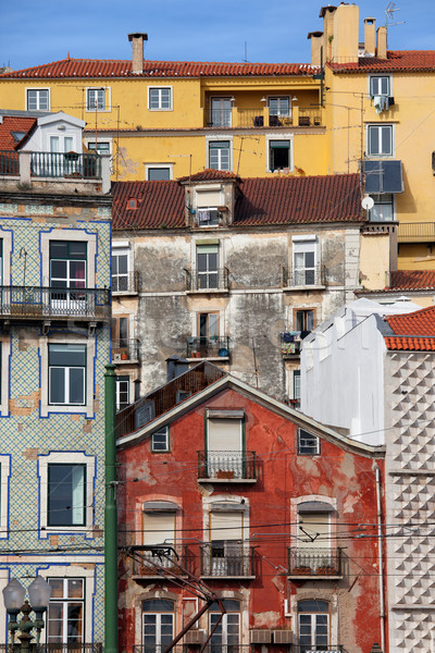 Colorful Houses in the City of Lisbon Stock photo © rognar