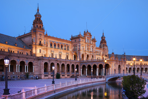 Placu wieczór Hiszpania odrodzenie architektoniczny stylu Zdjęcia stock © rognar