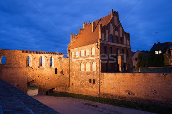 Citizen Court and City Wall by Night in Torun Stock photo © rognar