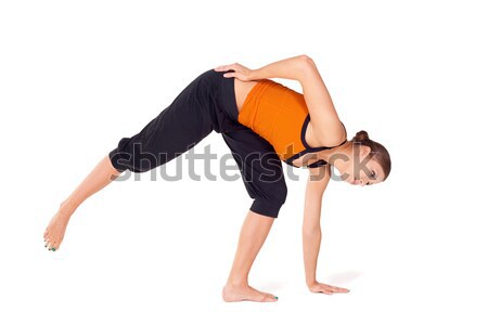 Fit Attractive Woman Practicing Yoga Stock photo © rognar