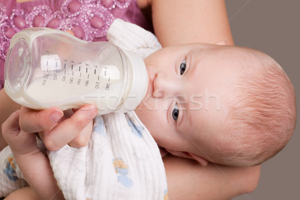Stock photo: Baby Girl Drinking Milk
