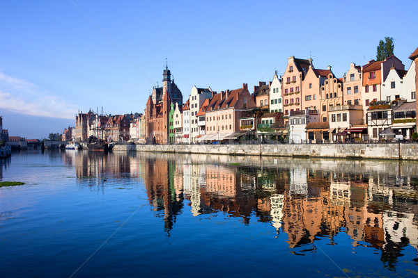 Gdansk Old Town and Motlawa River Stock photo © rognar