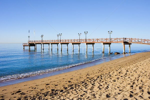 Beach Pier in Marbella Stock photo © rognar