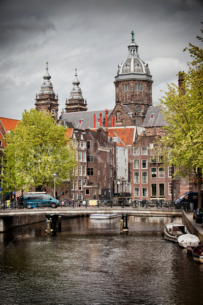 城市 阿姆斯特丹 荷蘭 橋 商業照片 © rognar