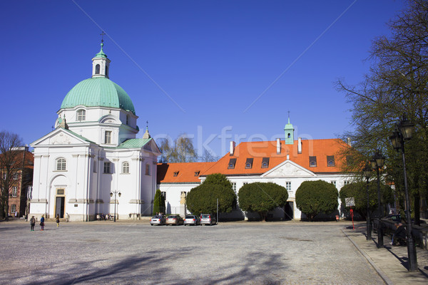 Templom Varsó új város tér Lengyelország Stock fotó © rognar