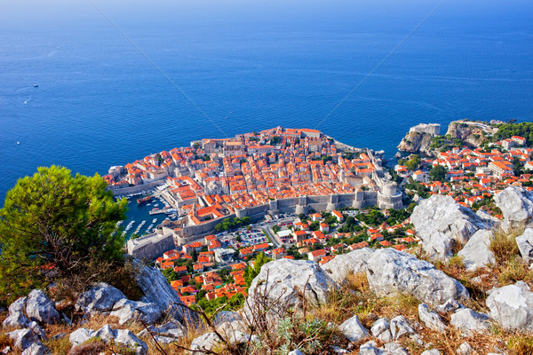 Dubrovnik starówka Chorwacja morza górę górskich Zdjęcia stock © rognar