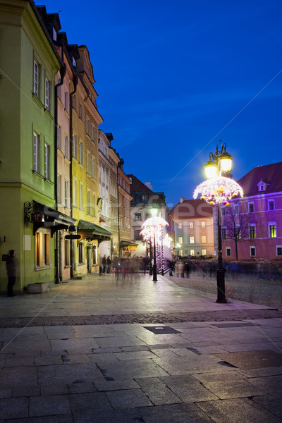 Old Town in Warsaw at Night Stock photo © rognar