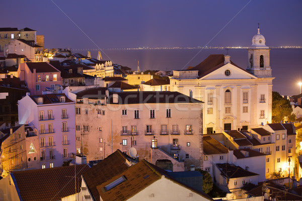 Lisbon at Night in Portugal Stock photo © rognar