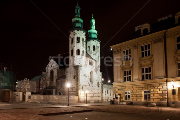 Church of St. Andrew at Night in Krakow Stock photo © rognar