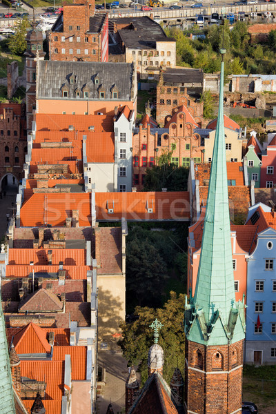 Old Town in Gdansk from Above Stock photo © rognar