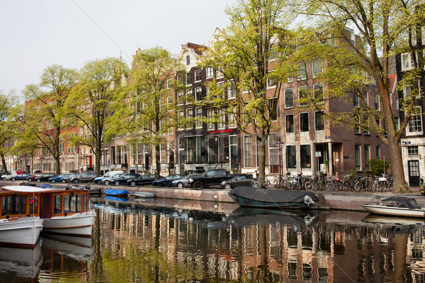 Amsterdam Houses along the Singel Canal Stock photo © rognar