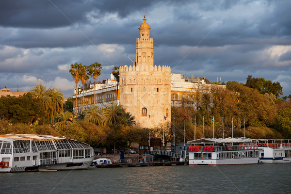 Gold Tower of Seville at Sunset Stock photo © rognar