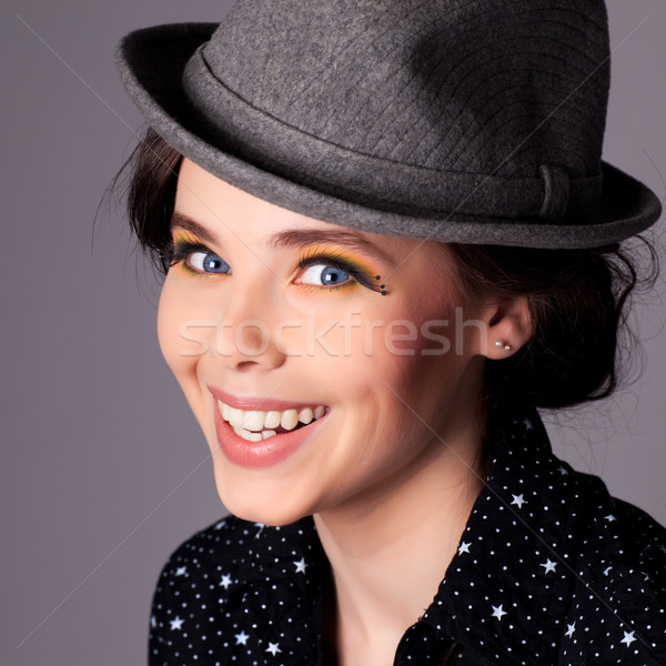 Happy Joyful Young Woman Portrait Stock photo © rognar