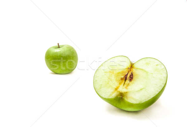 Verde mela uno fetta isolato bianco Foto d'archivio © Romas_ph