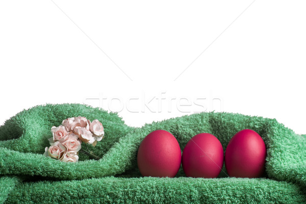 Easter eggs Pasqua decorazione uova turco asciugamano Foto d'archivio © Romas_ph