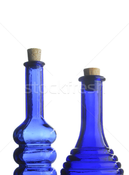 Bleu bouteilles image deux verre [[stock_photo]] © ronfromyork