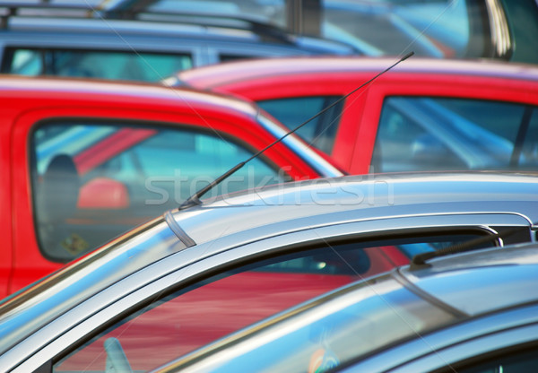 Samochody teleobiektyw widoku car park streszczenie niebieski Zdjęcia stock © ronfromyork