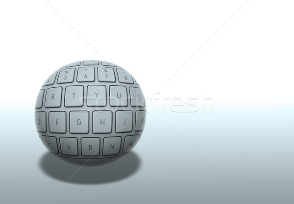 Computer Ball Computer-Tastatur verzerrt Form Tastatur Stock foto © ronfromyork