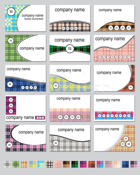 Fünfzehn Visitenkarten Visitenkarte Designs Farben Stock foto © ronfromyork