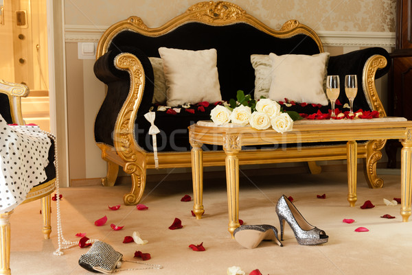 Prachtig hotelkamer bereid viering Valentijn twee Stockfoto © rosipro